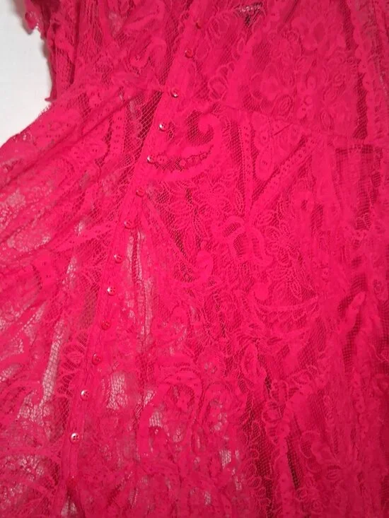 Torrid Size 4 Dress Plus Size 4X Hot Pink Lace Tank Dress Lining Barbiecore - Picture 10 of 14